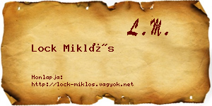 Lock Miklós névjegykártya